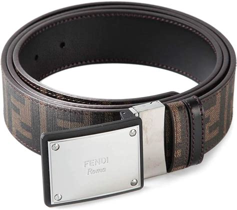 cintura fendi uom|FENDI Logo Plaque Buckle Belt Cintura Placca Zucca Havana .